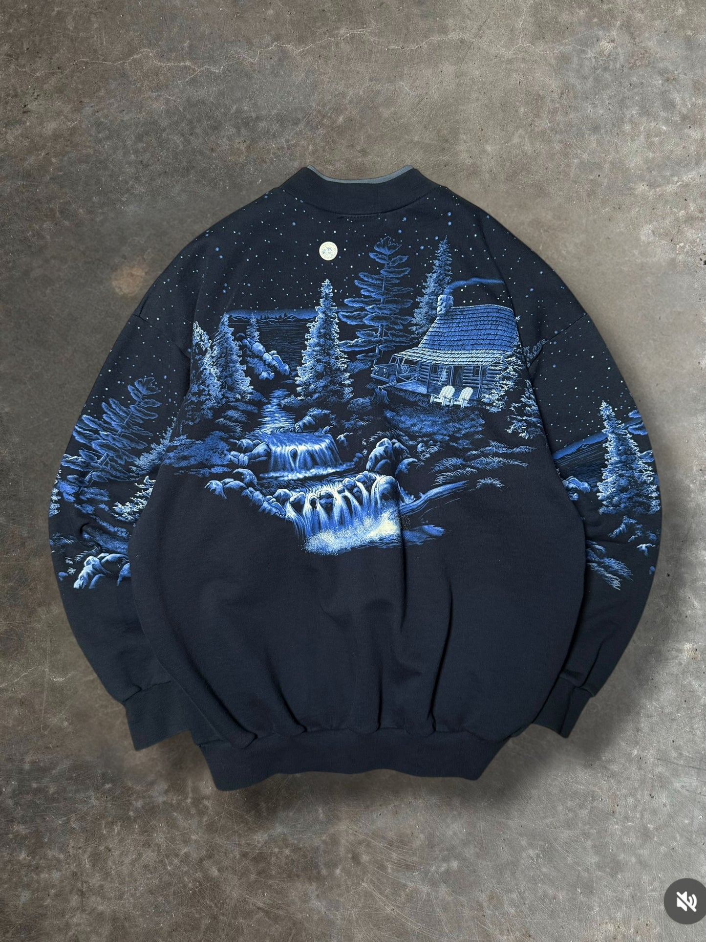 '90s Winter Nature Button crewneck Sz. L