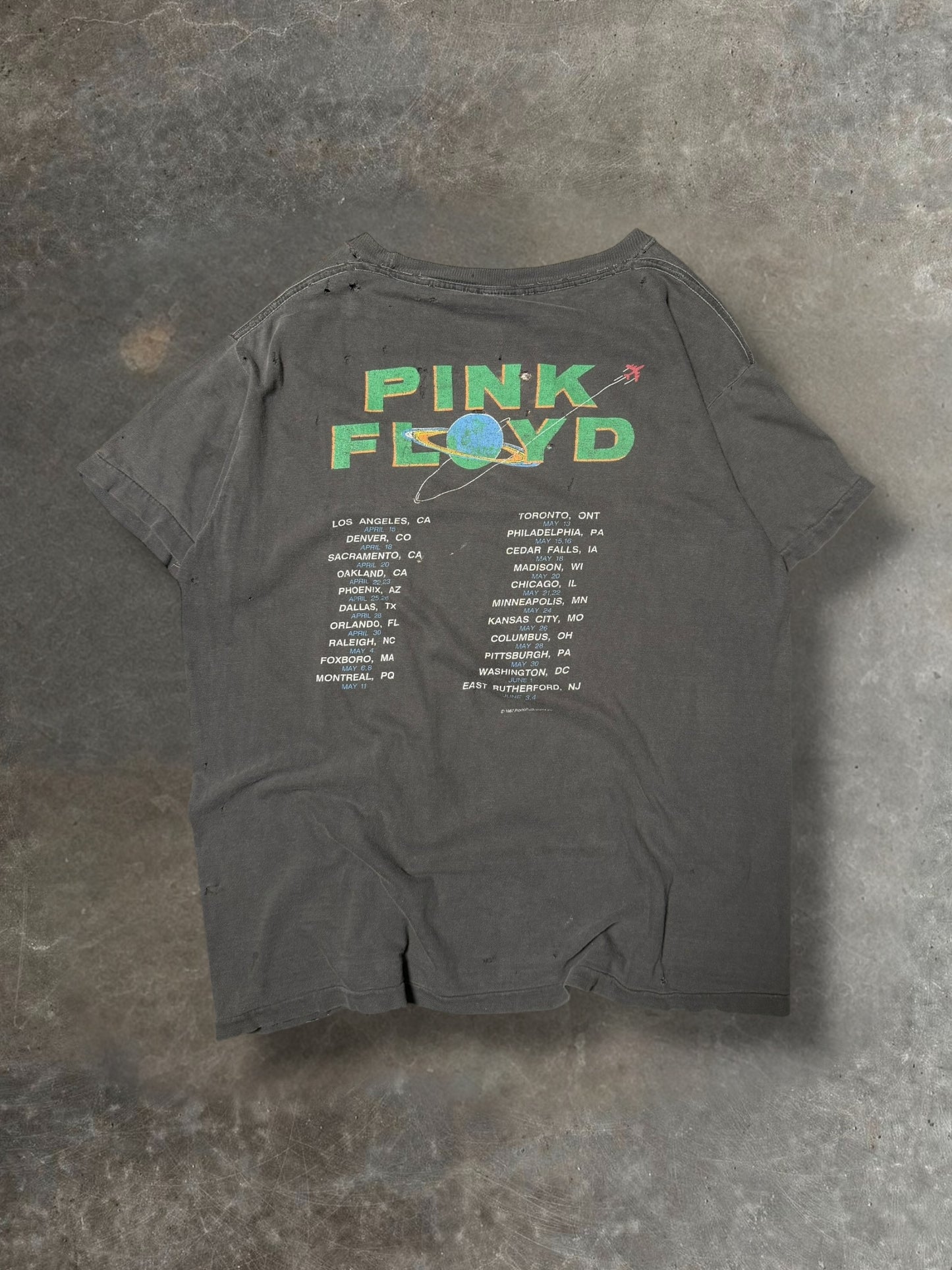 '87 Pink Floyd Tour Tee Sz. L