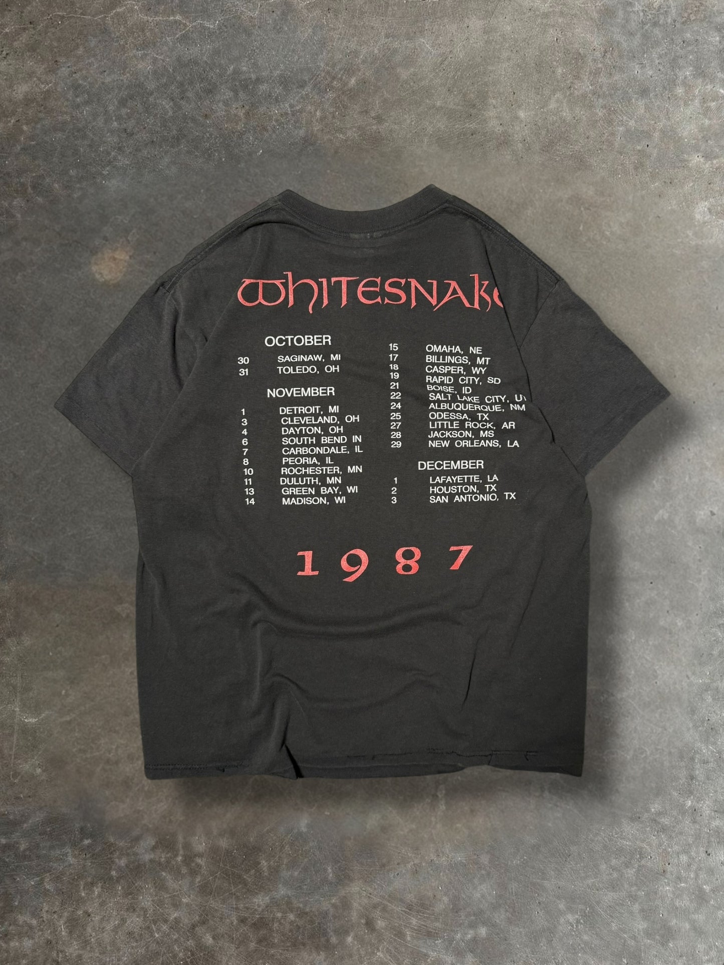 '87 White Snake Band Tour Tee Sz. L