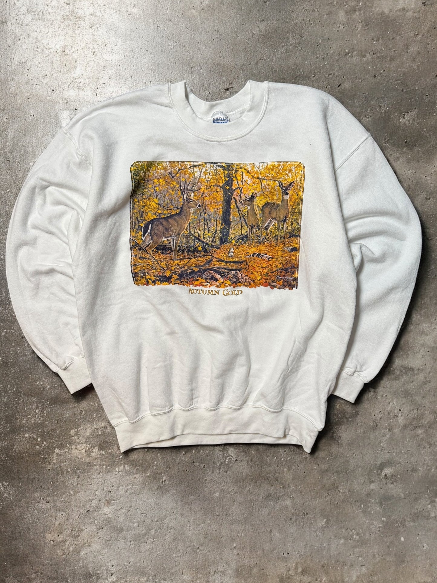 '90s Autumn Gold Crewneck Sz. L