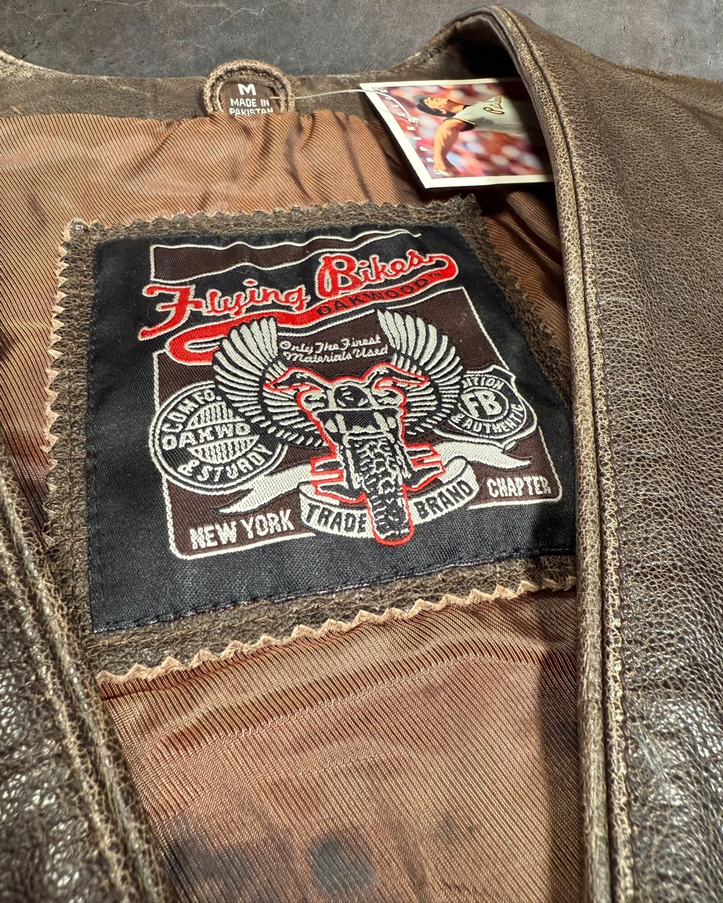'00s Flying Bikes Leather Vest Sz. M