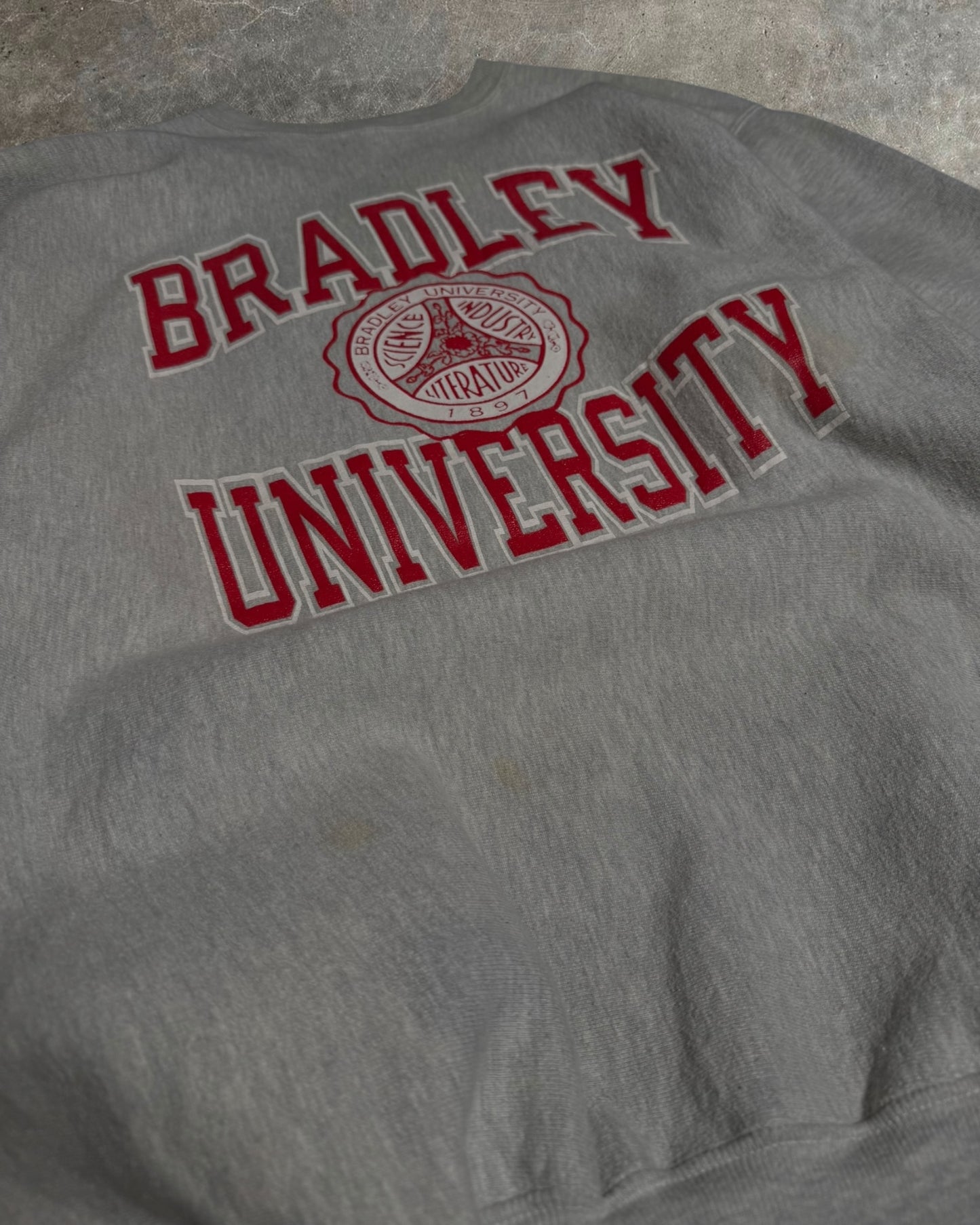 '90s Bradley University Champion Reverse Weave Crewneck Sz. XXL