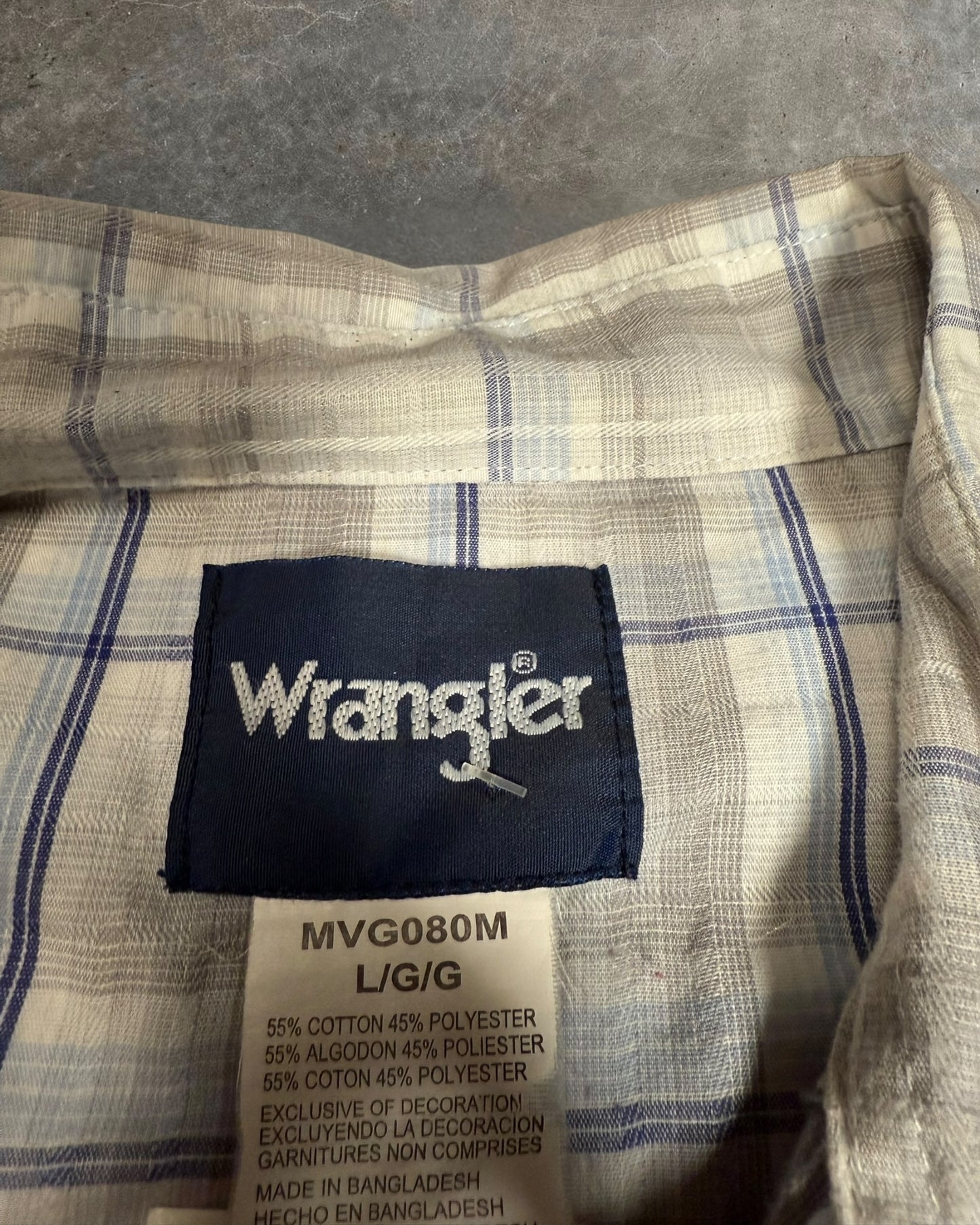 '90s Pearl Snap Wrangler Button Down Sz. L