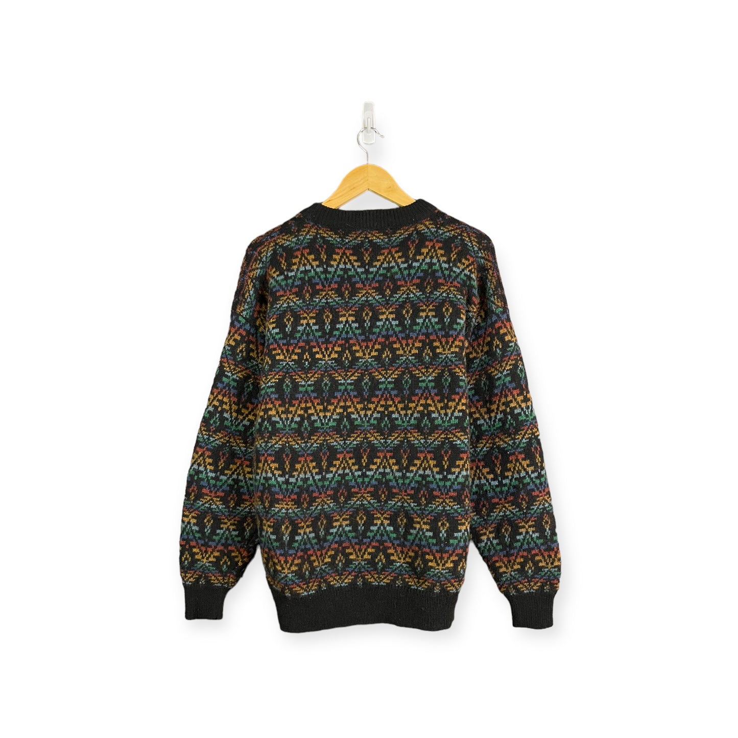 90s Pattern Knitted Sweater Sz. S