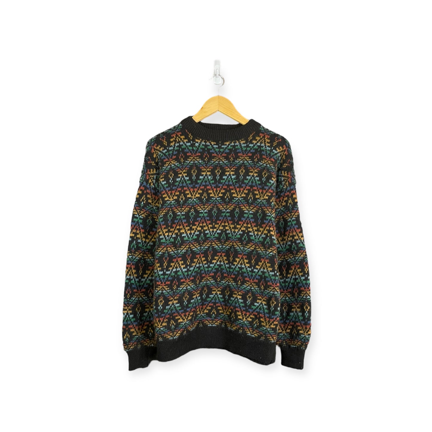 90s Pattern Knitted Sweater Sz. S