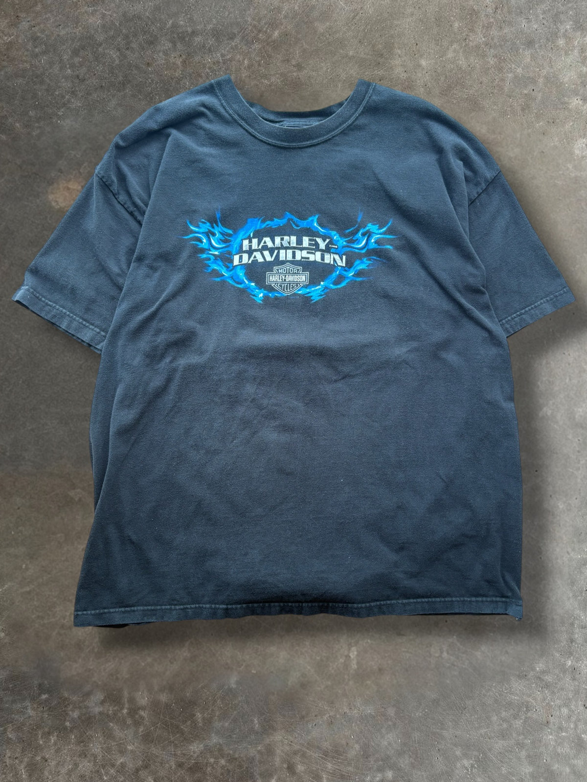 '04 Blue Flame Harley Davidson Tee Sz. XXL