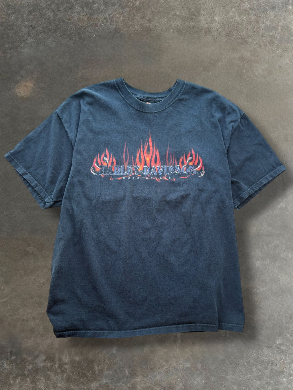 '03 Flaming Logo Harley Davidson Tee Sz. XXL