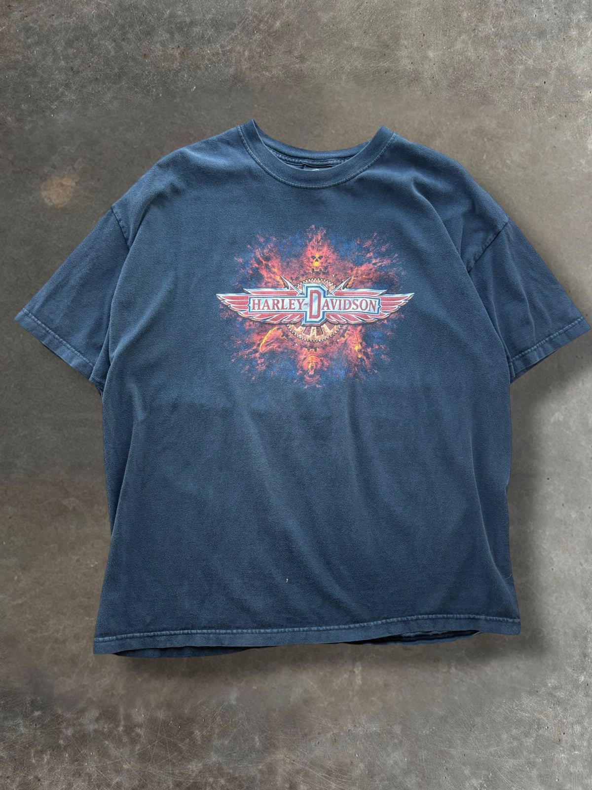 '00s Gear Wheel Harley Davidson Tee Sz. XXL