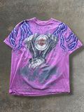 '90s Pink Harley Davidson Lightning Engine AOP Tee Sz. XL