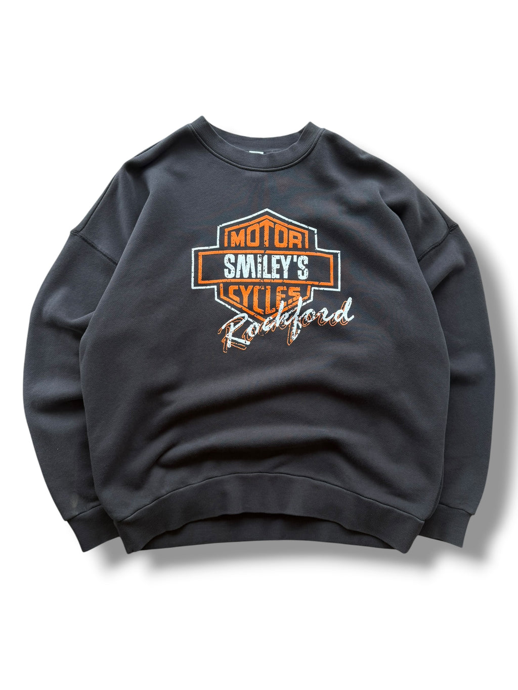 Smiley's Rockford Motorcycles Elwood Crewneck Sz. L