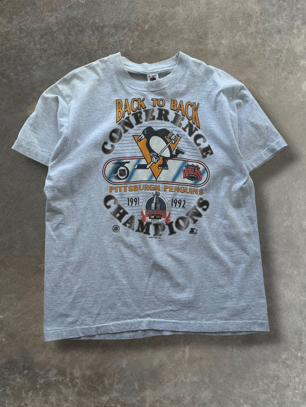 '92 Pittsburgh Penguins Back 2 Back Tee Sz. XL