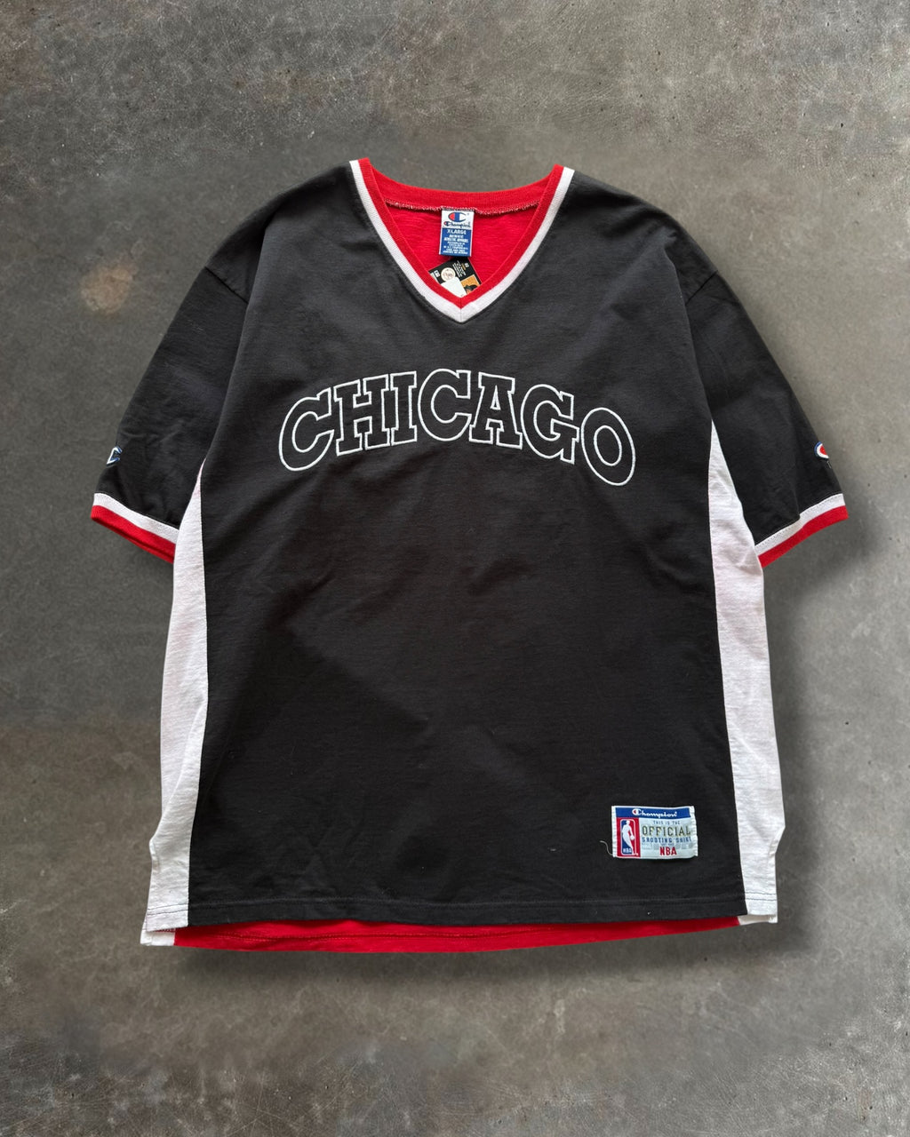 '90s Bulls Champion Warm Up Tee Sz. XL