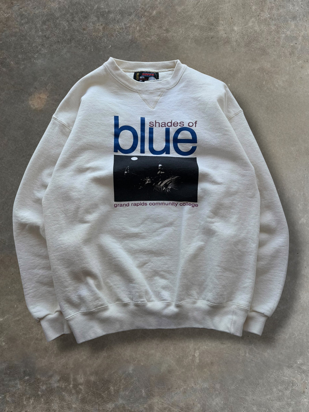 '90s Shades Of Blue Jazz Crewneck Sz. L
