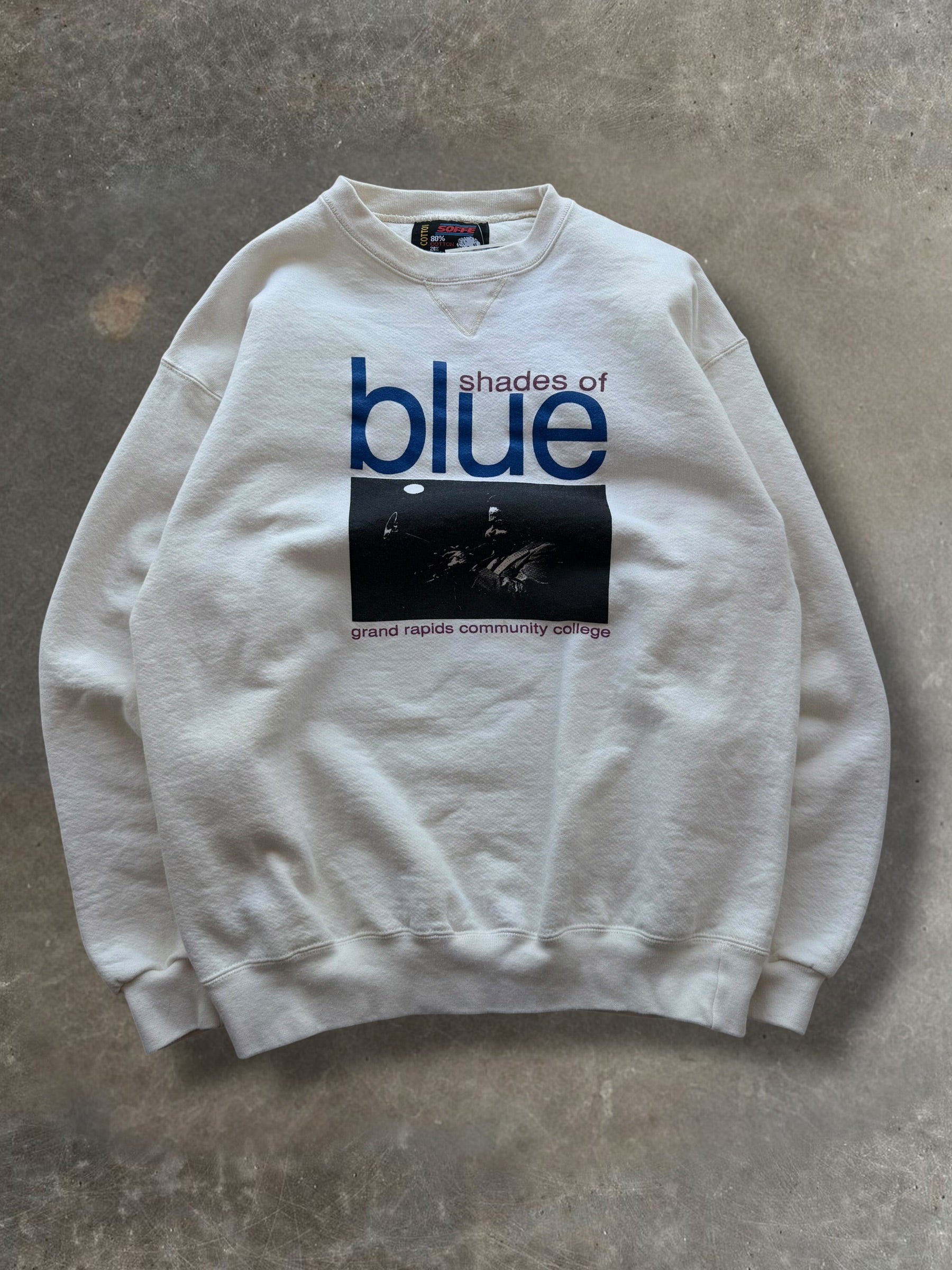 '90s Shades Of Blue Jazz Crewneck Sz. L