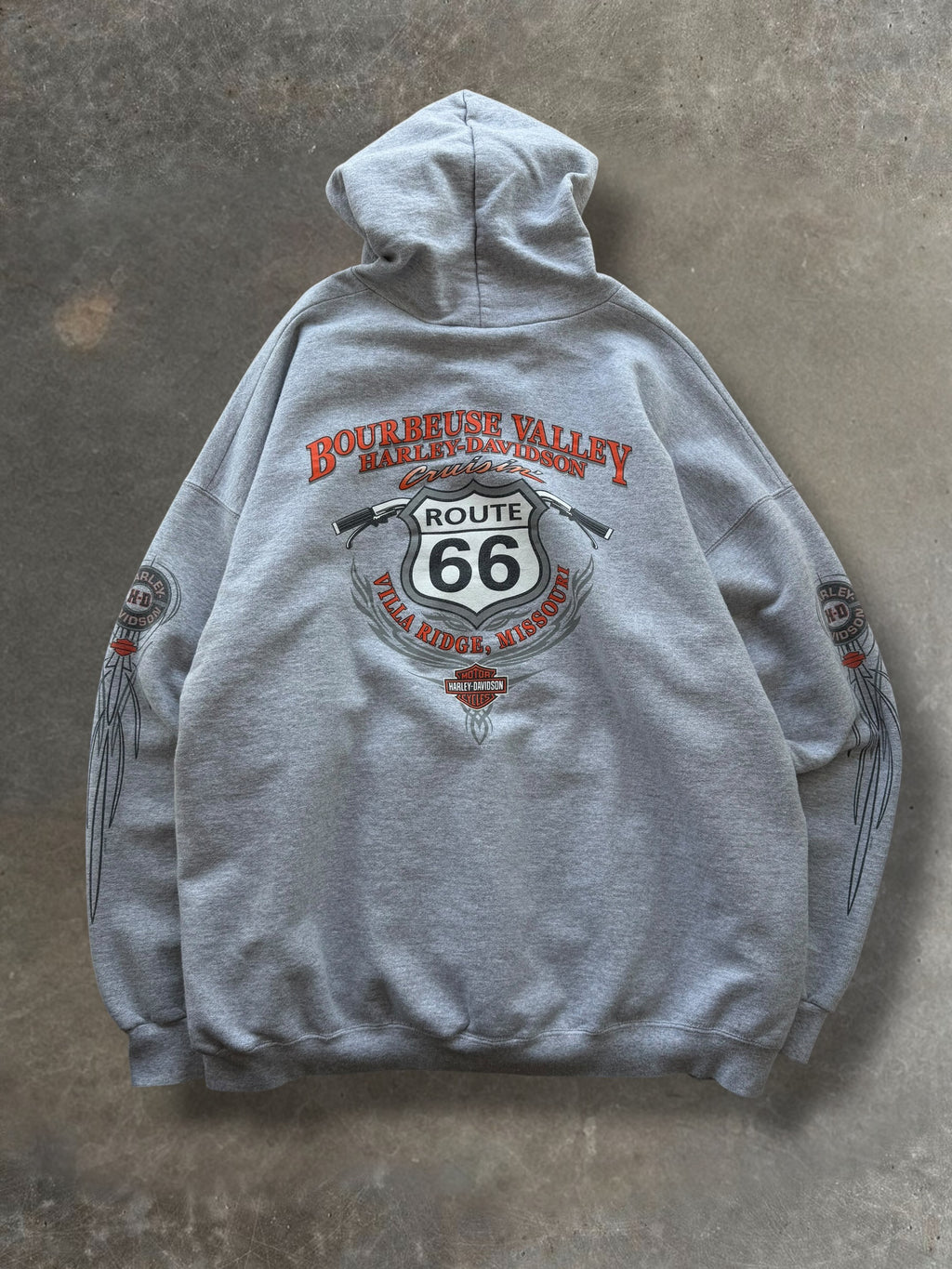 '00s Route 66 Harley Davidson Hoodie Sz. XL