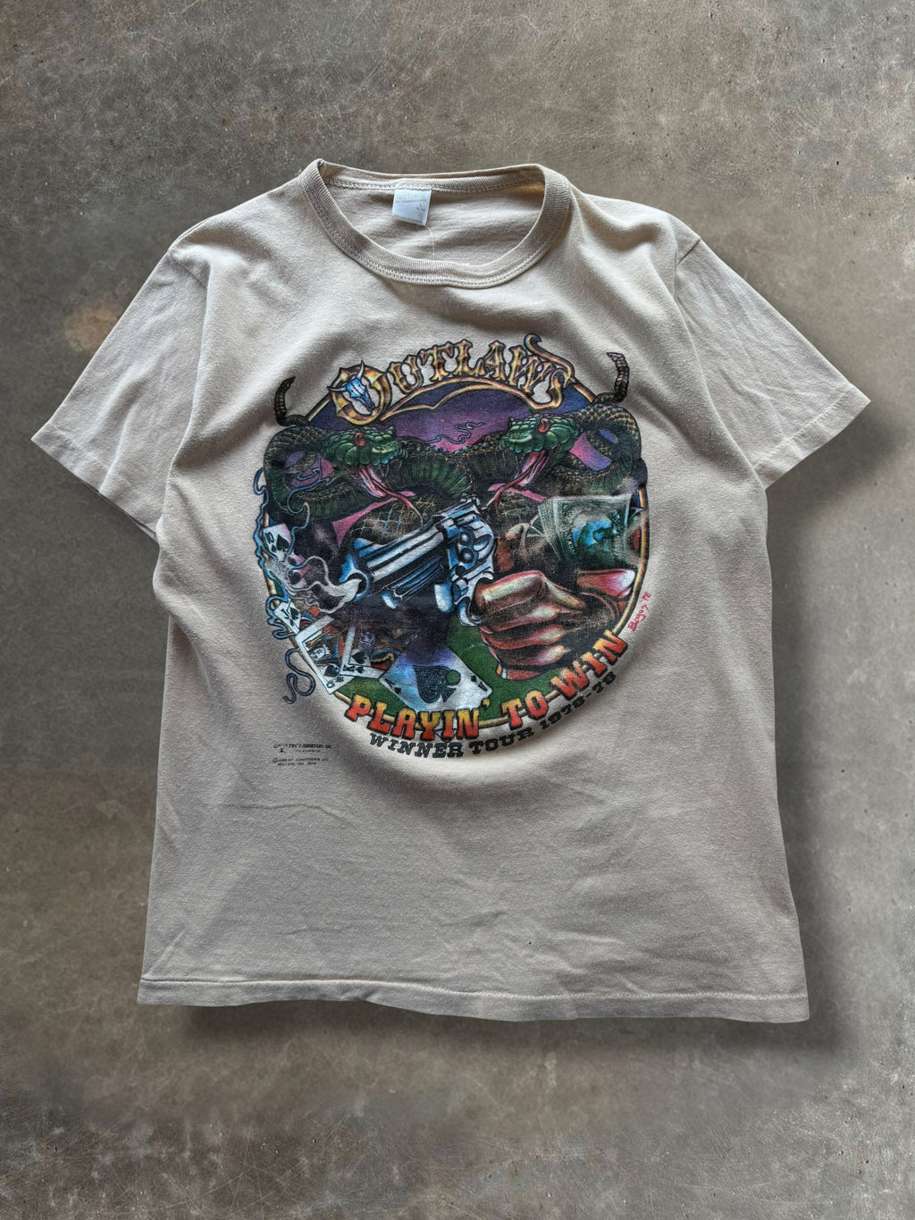 '78 Outlaws Playin' To Win Tour Tee Sz. L