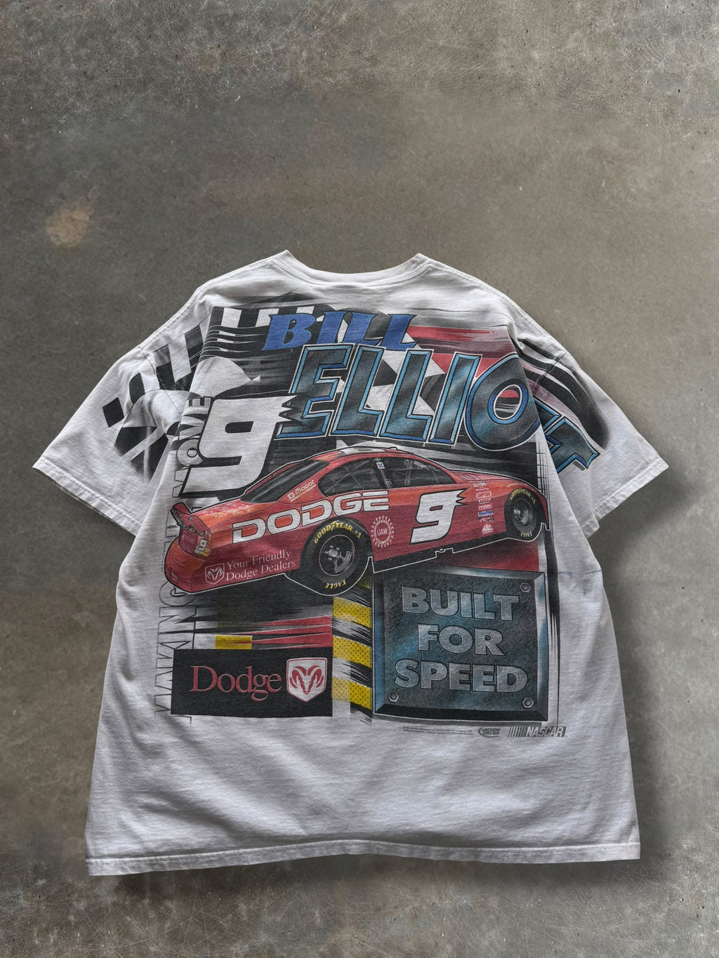 '90s Bill Elliott Nascar AOP Tee Sz. XL