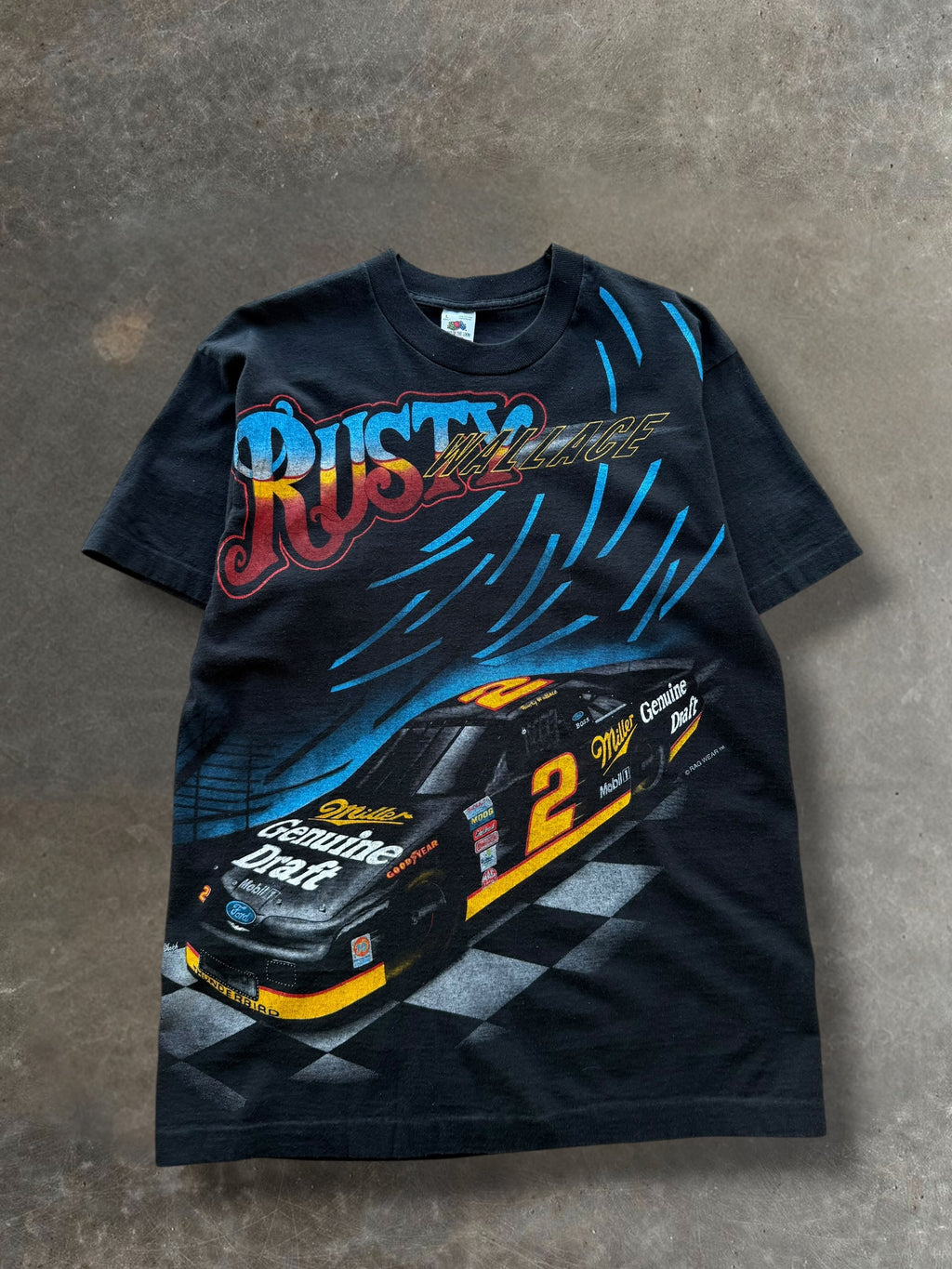 '90s Rusty Wallace Nascar AOP Tee Sz. L