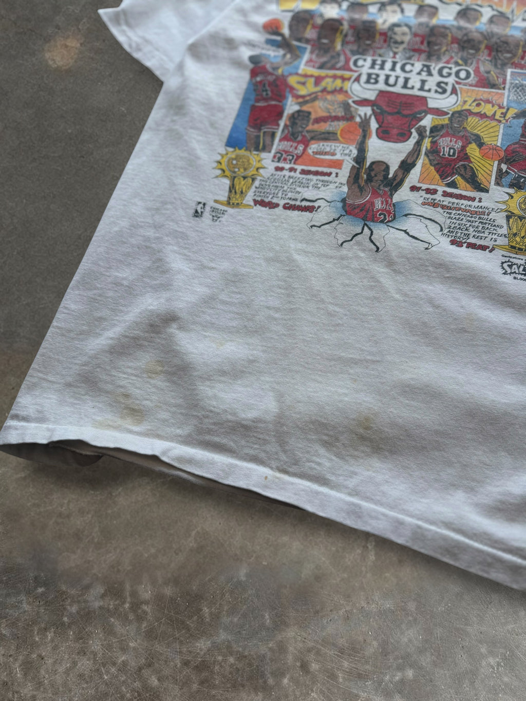 '93 Bulls World Champs Comic Tee Sz. L