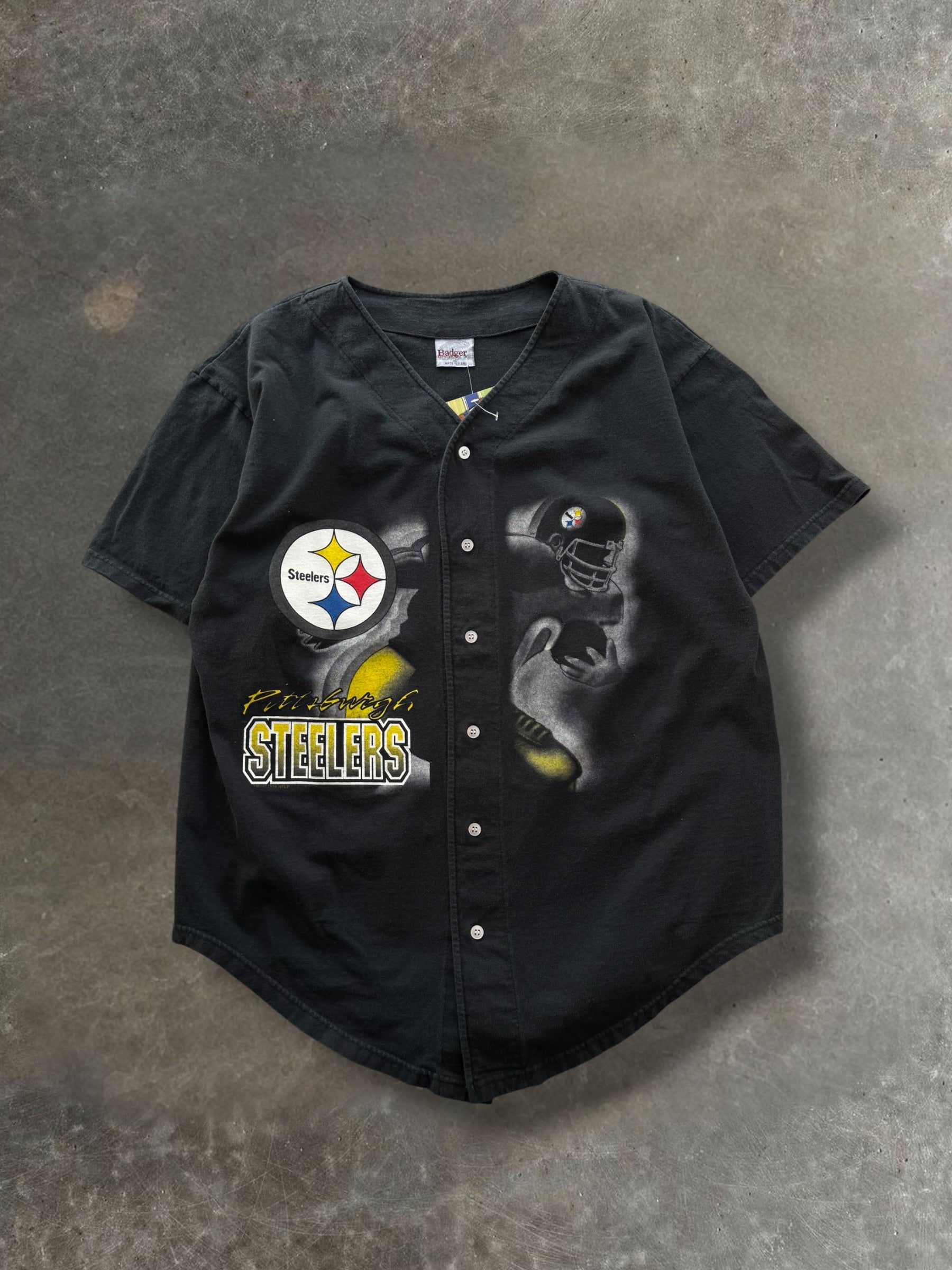 '96 Pittsburgh Steelers Baseball Jersey Tee Sz. XL