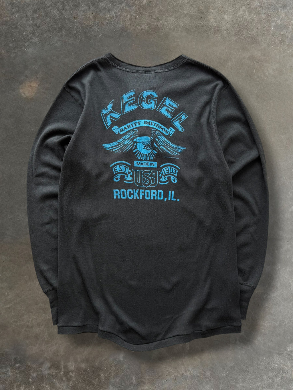 '82 Rockford Harley Davidson Long Sleeve Sz. XL