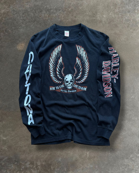 '70s Daytona Harley Davidson Live To Ride Long Sleeve Tee Sz. M