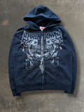 '10s Throw Down Affliction Style Zip Up Hoodie Sz. L