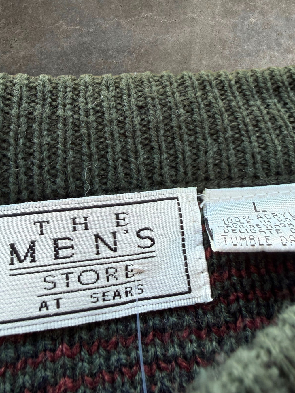 '90s Pine Green Sears Sweater Sz. L