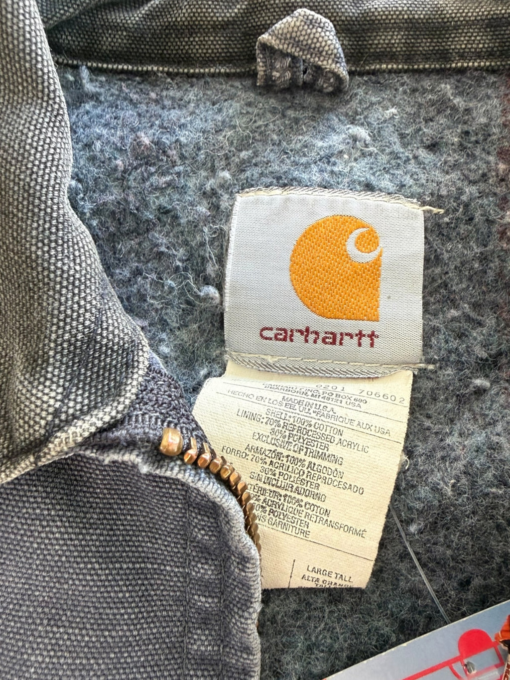 '01 J64PTL (Petrol Blue) Carhartt Detroit Jacket Sz. L