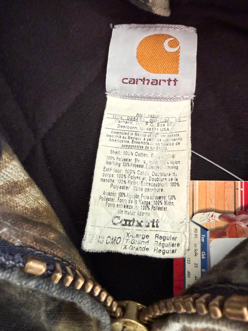 '04 Real Tree Camo Carhartt Active Jacket Sz. XL