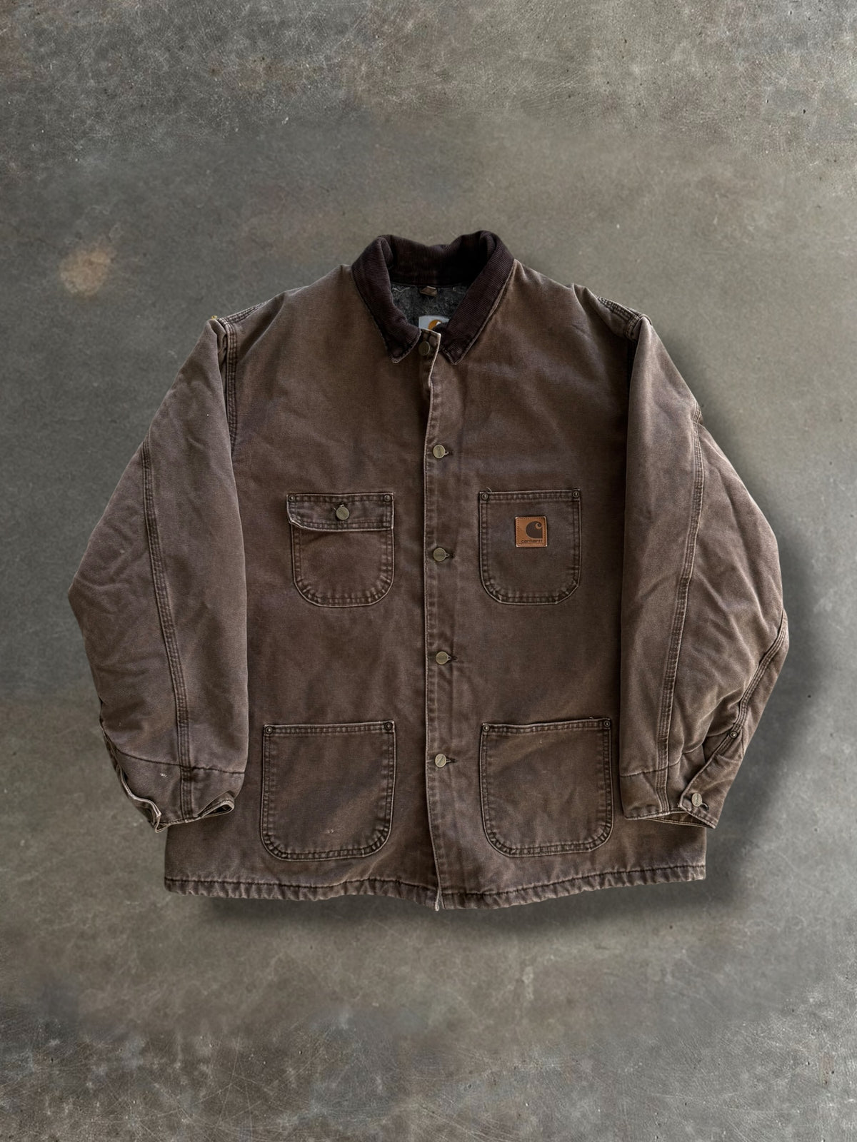 '02 Chocolate Brown Carhartt Chore Jacket Sz. XL