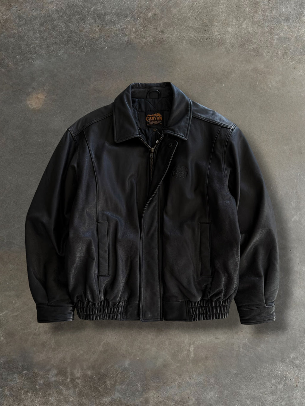 '00s Miller Lite Black Leather Jacket Sz. L
