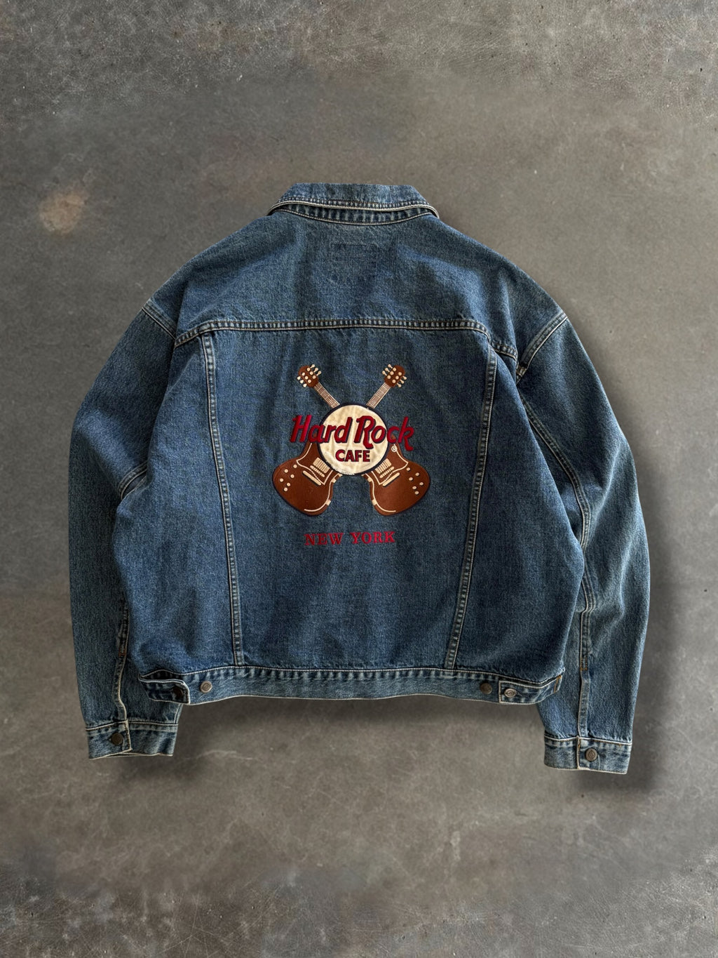 '90s Hard Rock Denim Trucker Jacket Sz. XXL