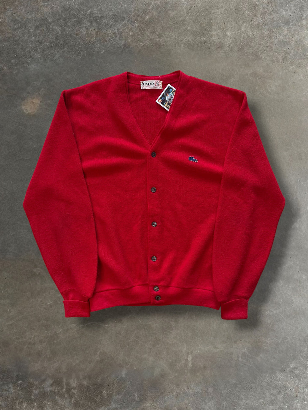'70s Cherry Red IZOD Cardigan Sz. XL