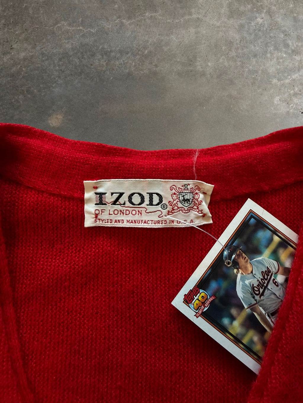 '70s Cherry Red IZOD Cardigan Sz. XL
