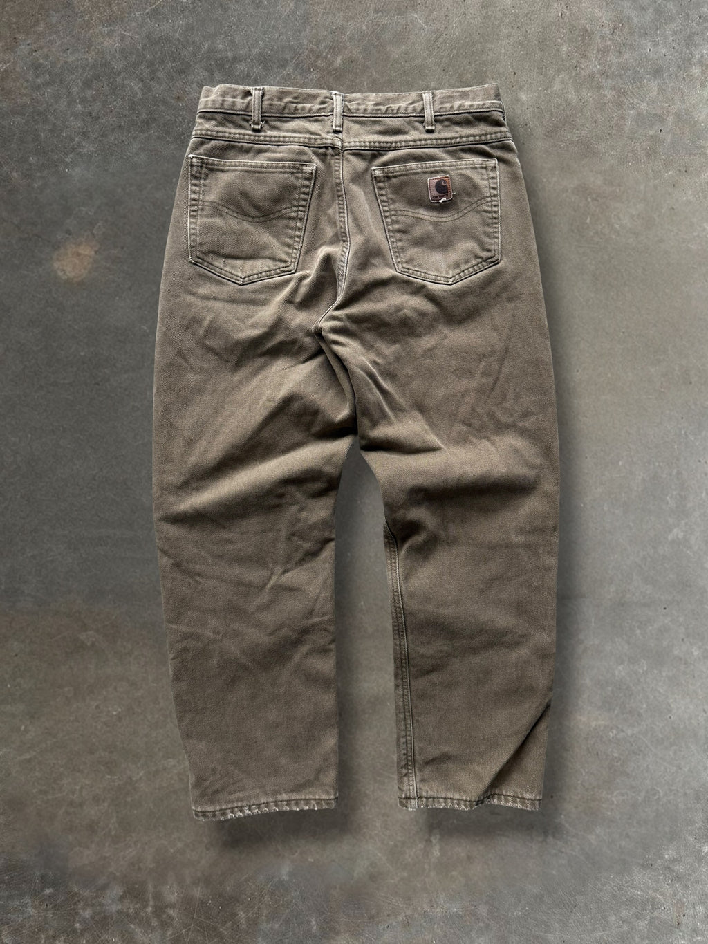 '90s Olive Green Flannel Lined Carhartt Pants Sz. 33x30