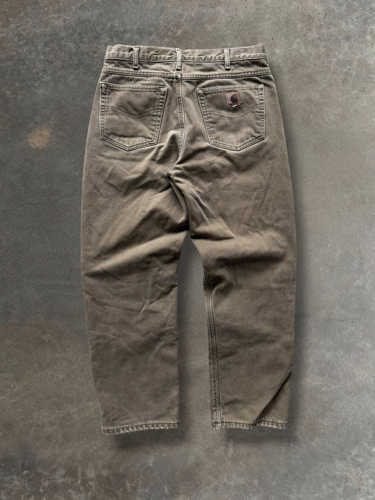 '90s Olive Green Flannel Lined Carhartt Pants Sz. 33x30