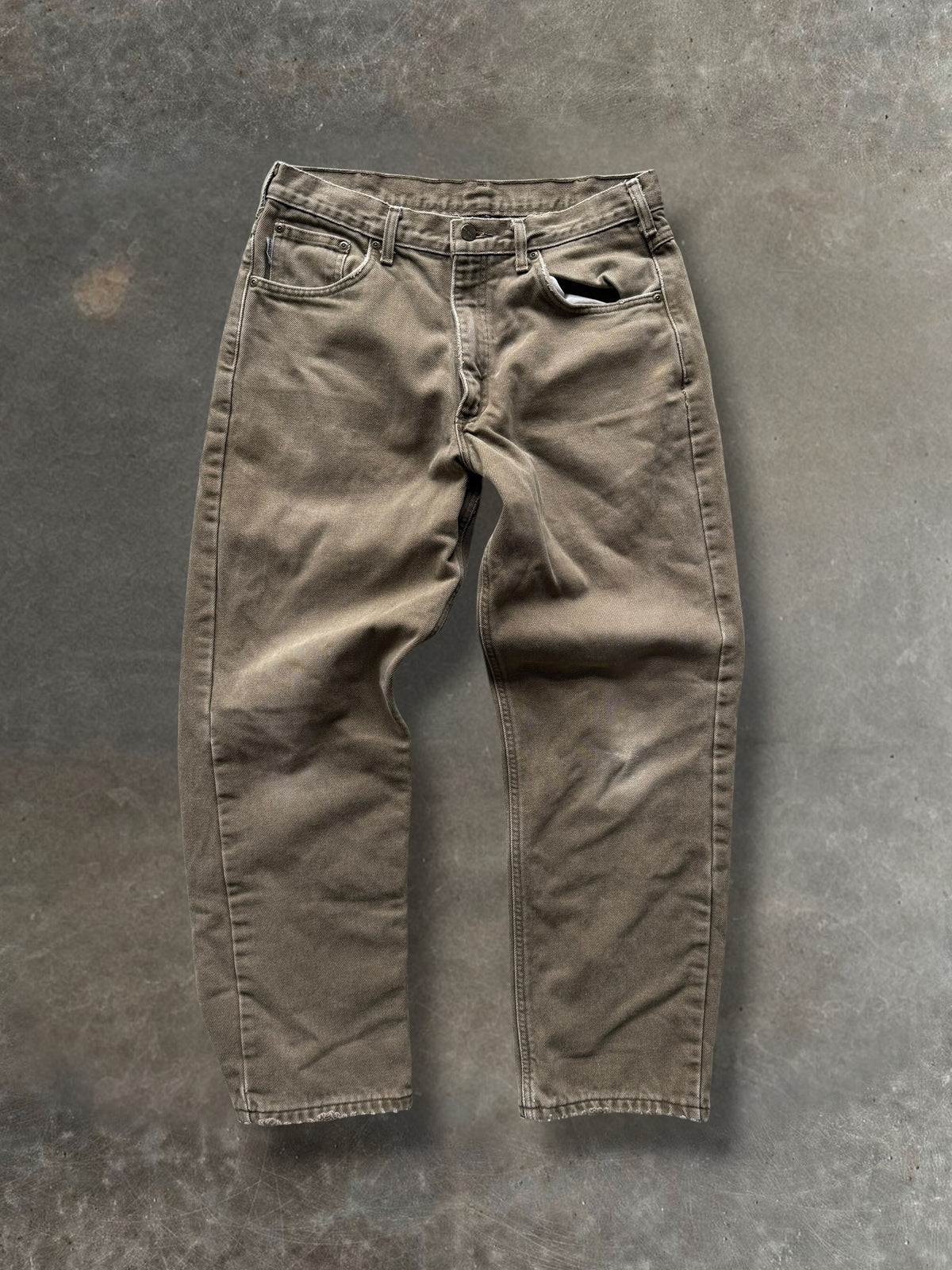 '90s Olive Green Flannel Lined Carhartt Pants Sz. 33x30