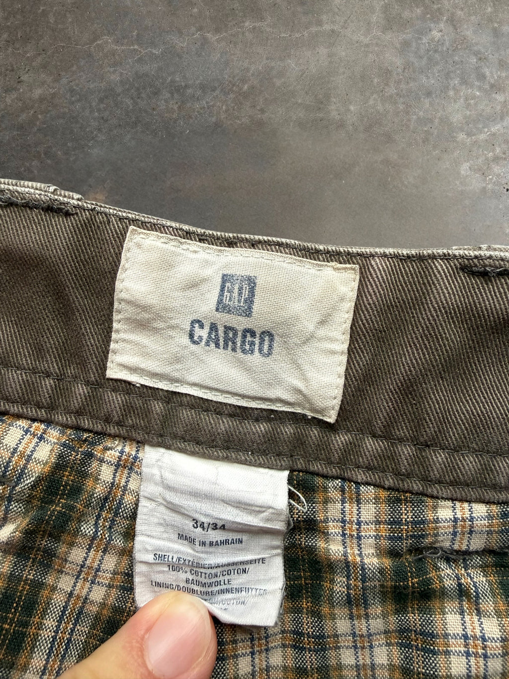 '00s Dark Grey Gap Baggy Cargo Pants Sz. 33x34