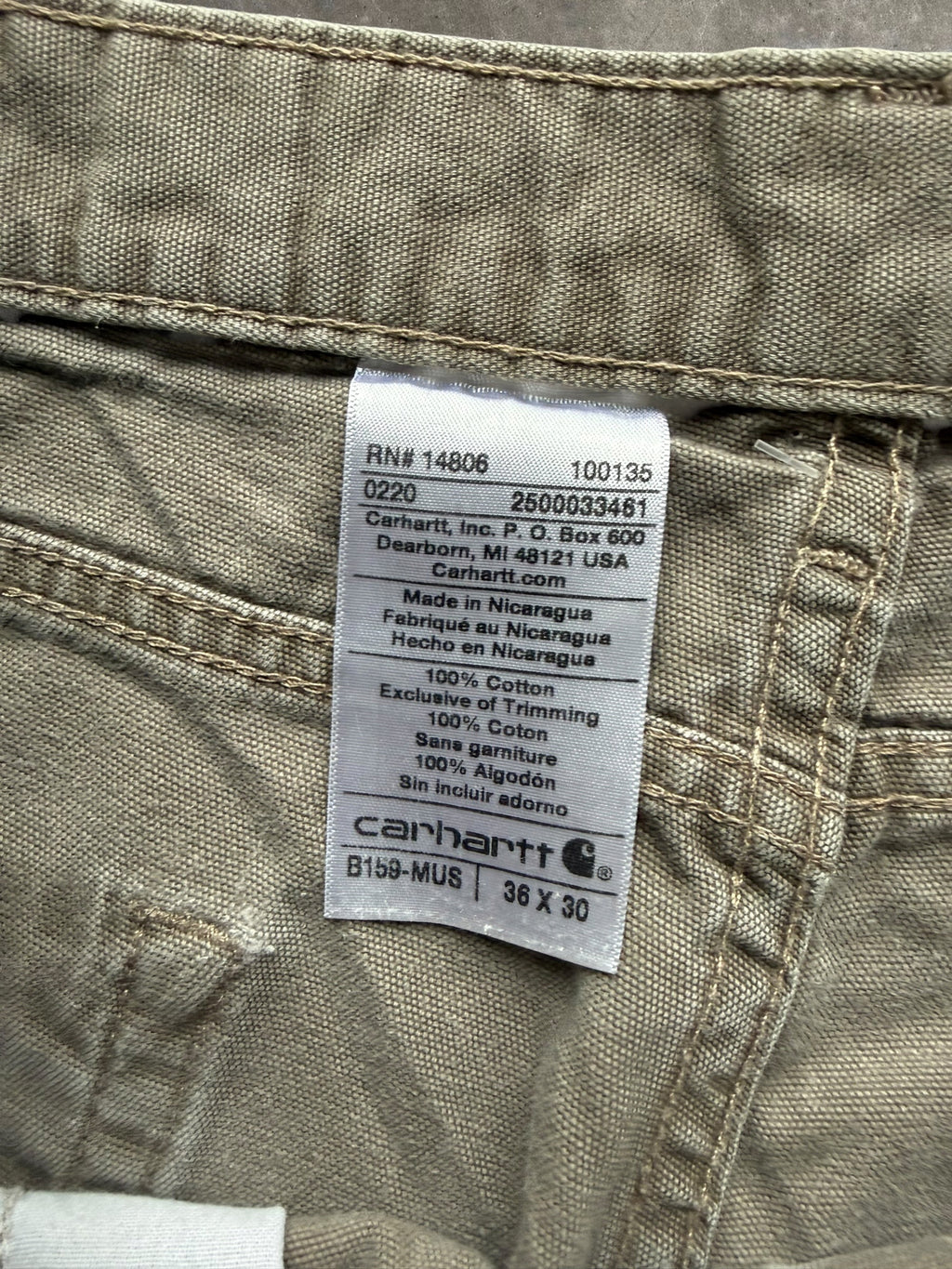 '90s Brown Carhartt Carpenter Pants Sz. 36x30