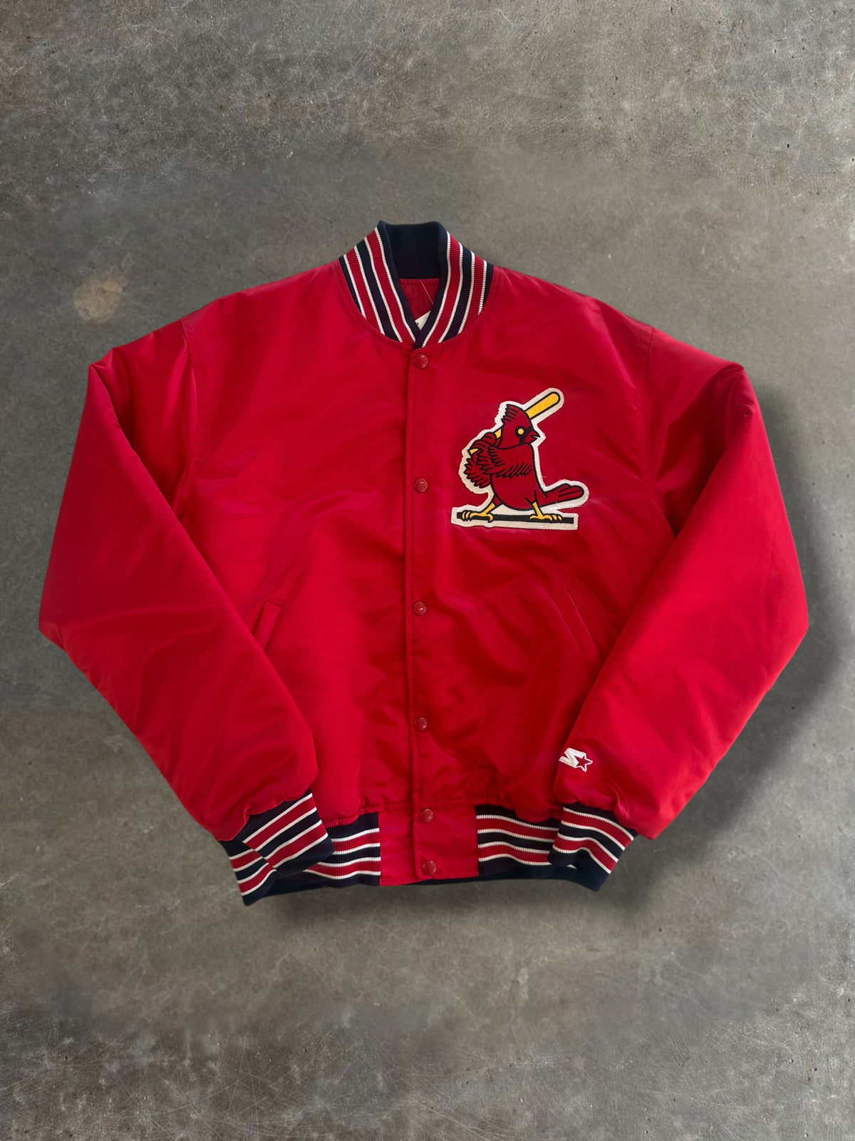 90s Starter St. Louis Cardinals Red Varsity Jacket Sz. L