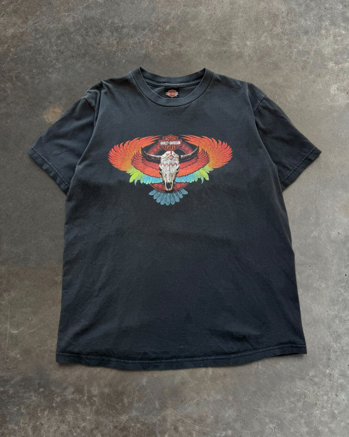 90s Winged Skull Harley Davidson Tee Sz. L