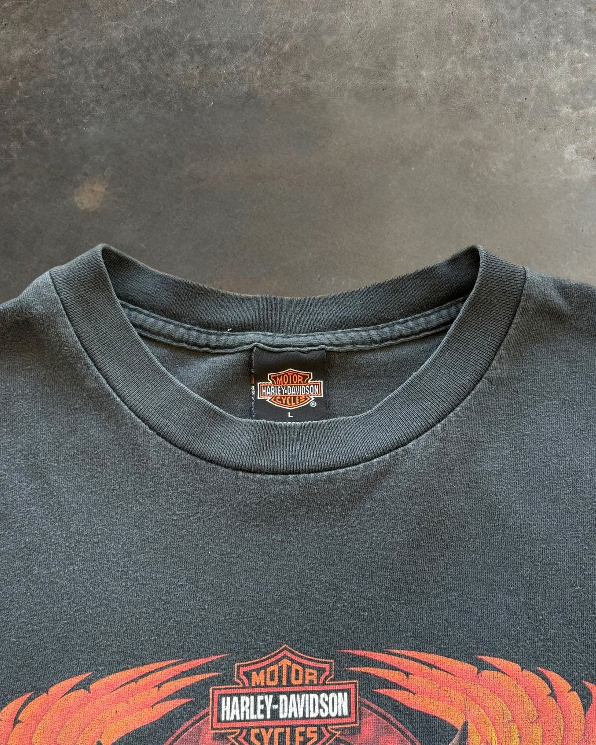 90s Winged Skull Harley Davidson Tee Sz. L
