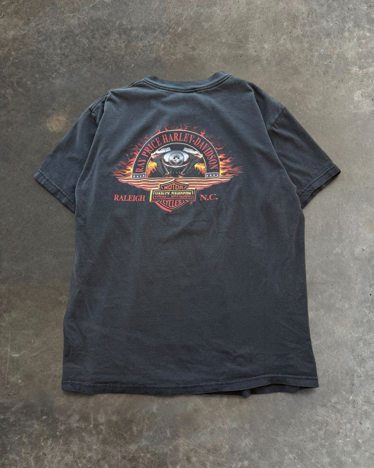 90s Winged Skull Harley Davidson Tee Sz. L