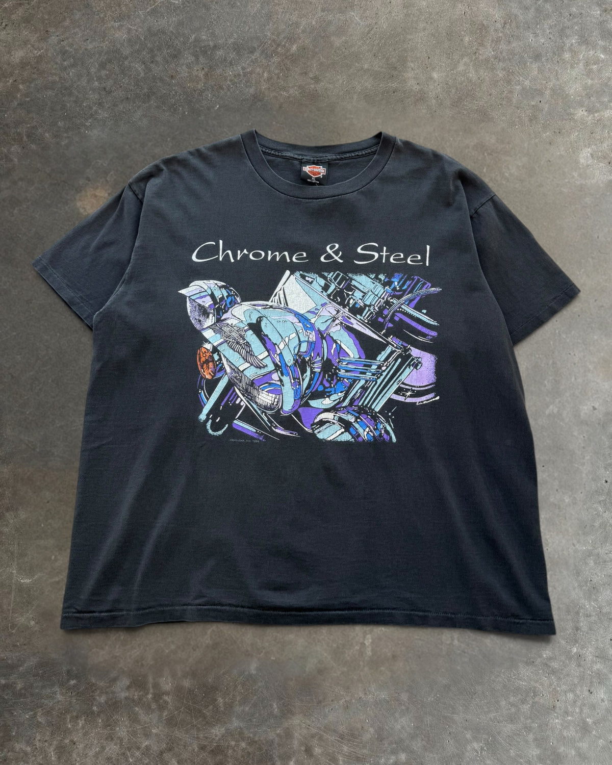 90s Chrome & Steel Harley Davidson Tee Sz. XL