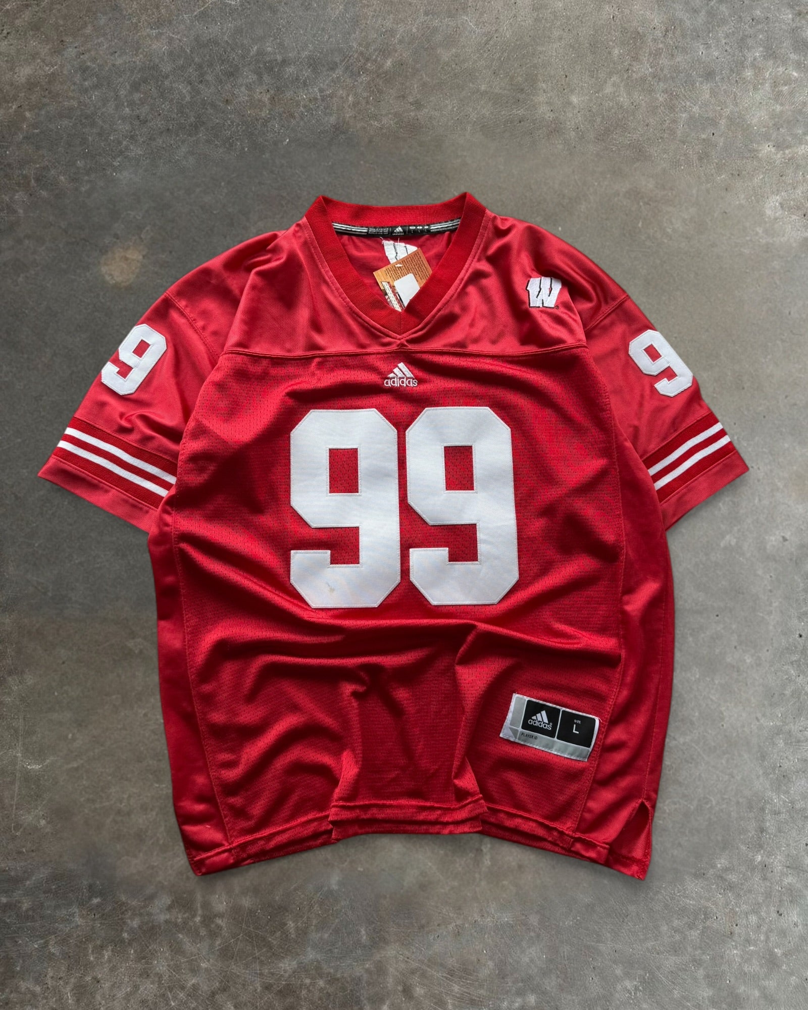 '00s Adidas Wisconsin Football Jersey Sz. L