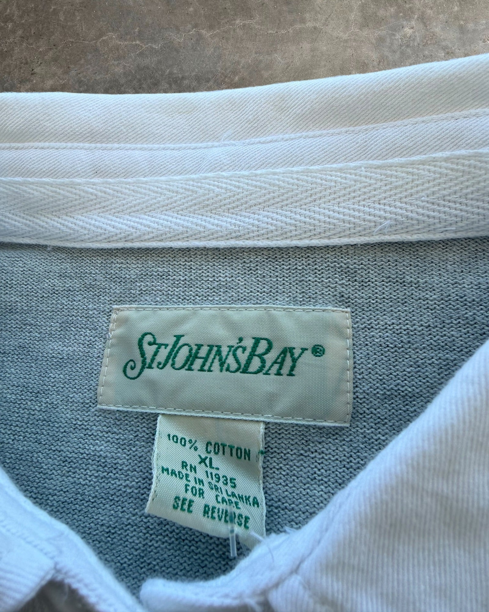 '90s St.John's Bay Rugby Long Sleeve Polo Sz. XL