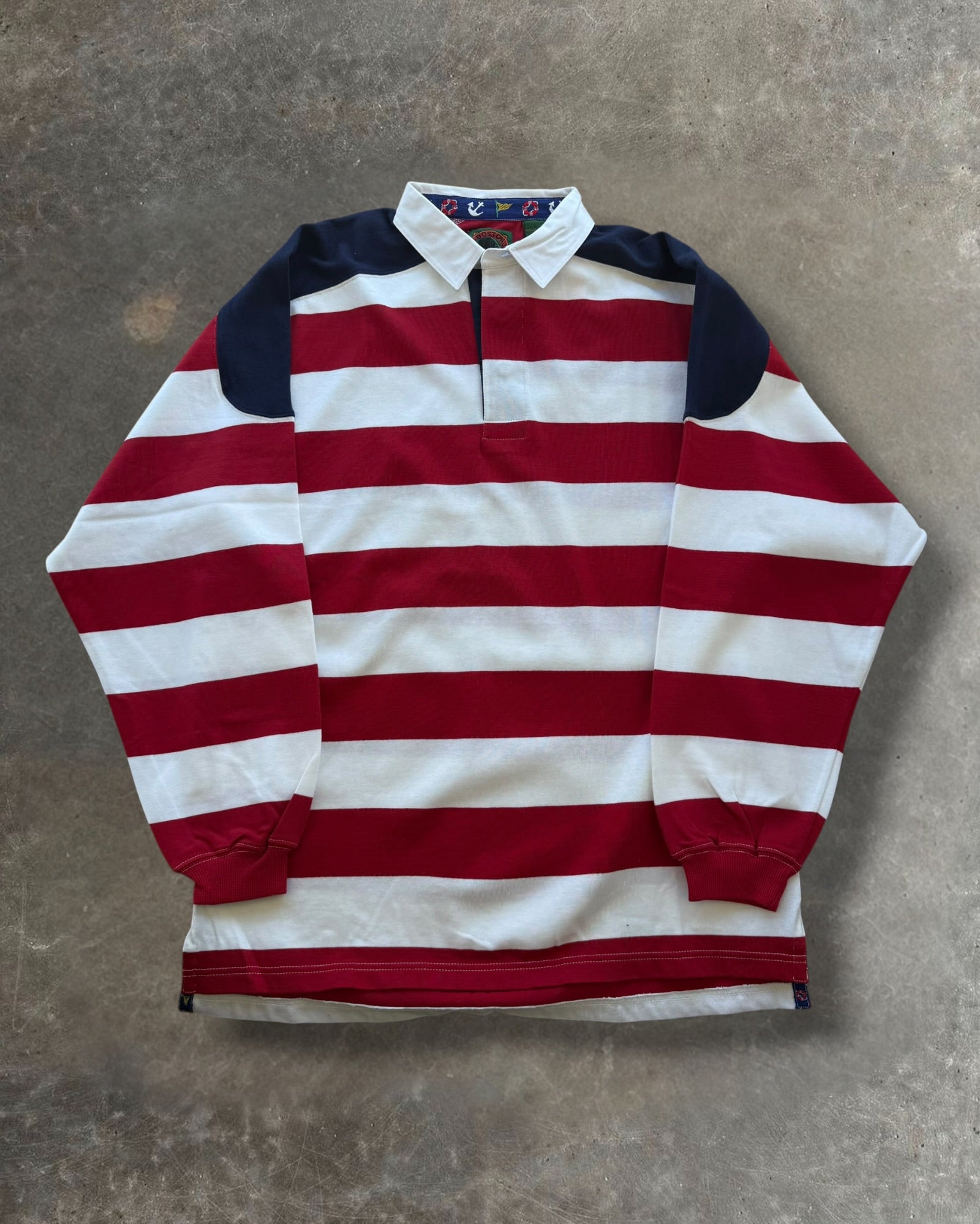 '90s Boston Traders Rugby Long Sleeve Polo Sz. XL