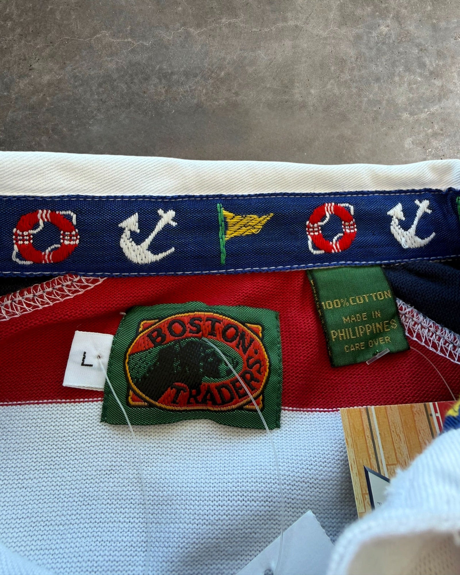 '90s Boston Traders Rugby Long Sleeve Polo Sz. XL