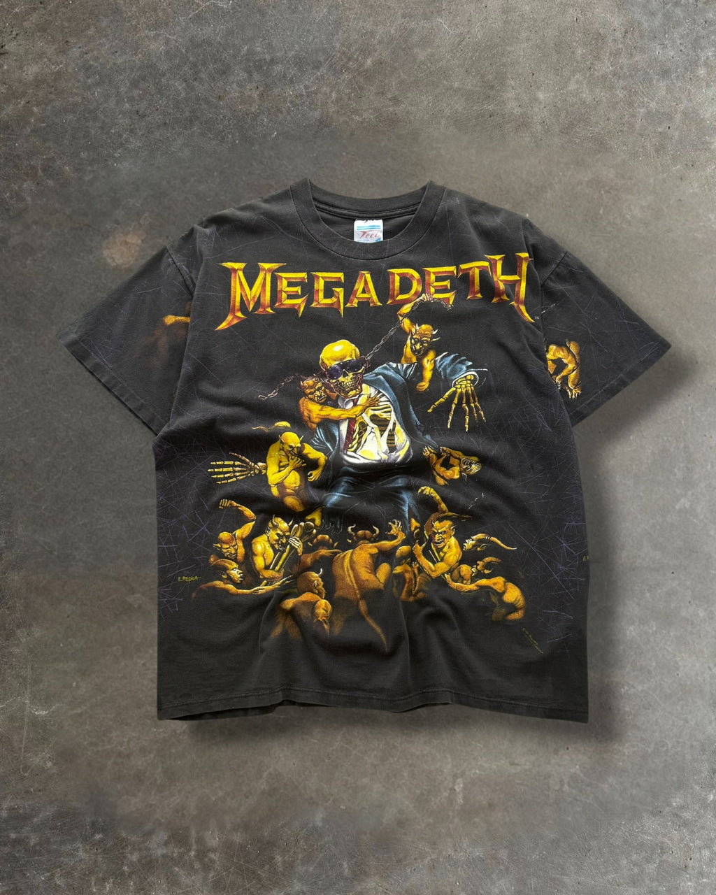 '91 MegaDeath Holy Wars AOP Tee Sz. XL